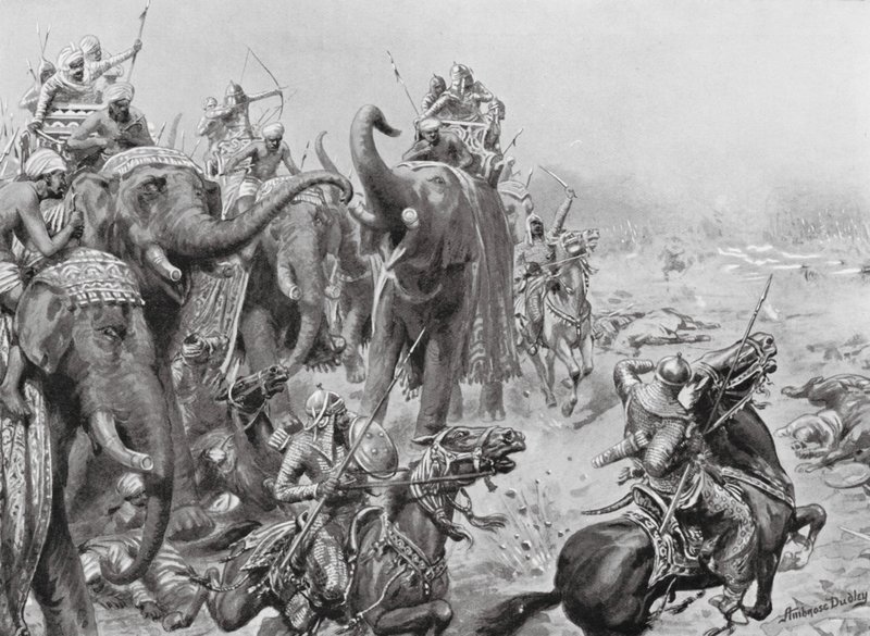 Babar introducerer feltkanoner i Panipat af Robert Ambrose Dudley