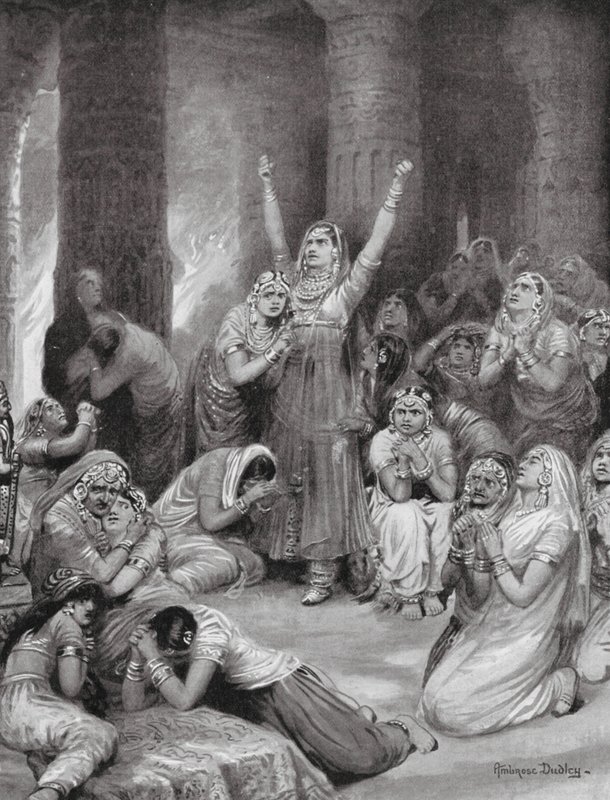 Rajput-ceremonien i Jauhar (Holocaust) af Robert Ambrose Dudley