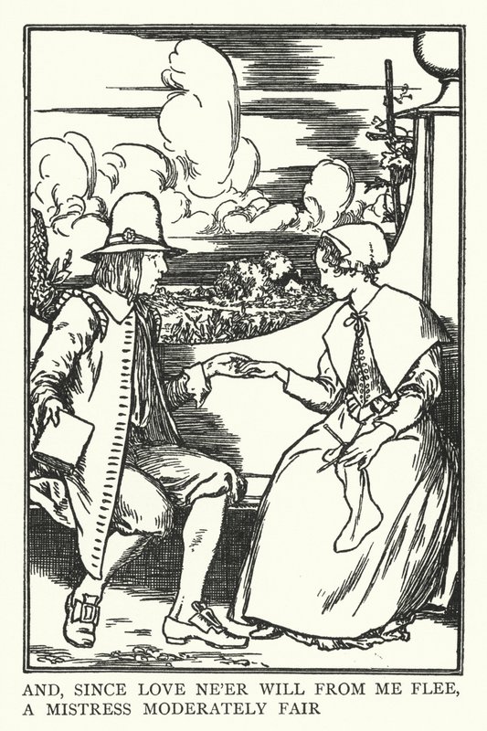 Og da kærlighed aldrig vil flygte fra mig, en elskerinde moderat fair (litho) af Robert Anning Bell