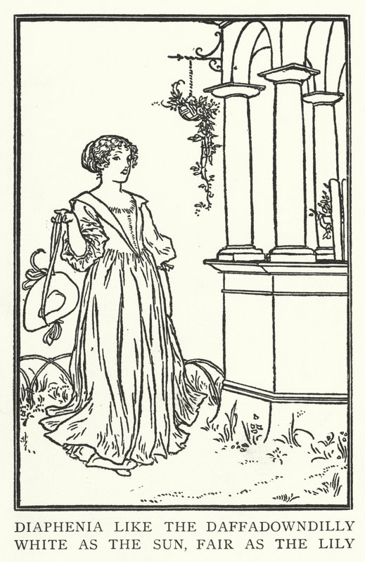 Diaphenia som daffadowndilly, hvid som solen, lys som liljen (litho) af Robert Anning Bell