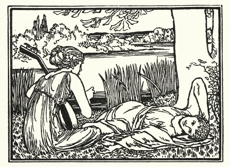 Illustration til digte af John Keats: Endymion (litho) af Robert Anning Bell