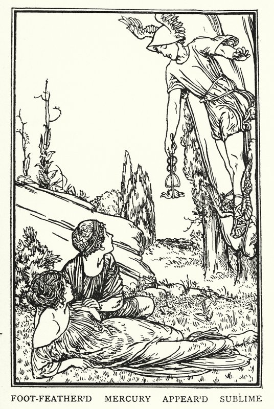 Illustration til digte af John Keats: Endymion (litho) af Robert Anning Bell