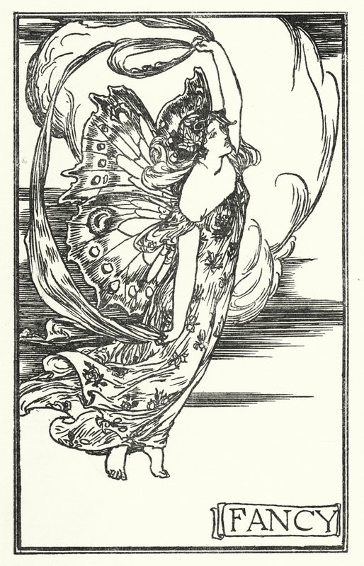 Illustration til digte af John Keats: Fancy (litho) af Robert Anning Bell