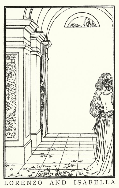 Illustration til digte af John Keats: Isabella or The Pot of Basil (litho) af Robert Anning Bell