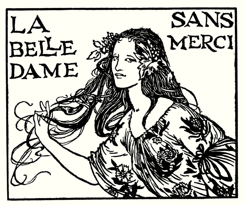 Illustration til digte af John Keats: La Belle Dame Sans Merci (litho) af Robert Anning Bell