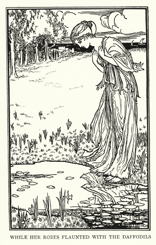 Illustration til digte af John Keats: Lamia (litho) af Robert Anning Bell