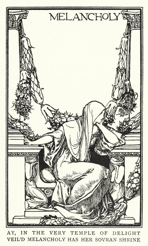 Illustration til digte af John Keats: Melankoli (litho) af Robert Anning Bell