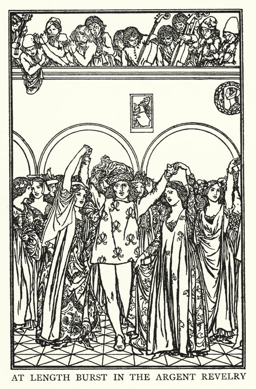 Illustration til digte af John Keats: The Eve of St Agnes (litho) af Robert Anning Bell