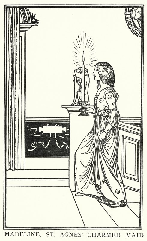 Illustration til digte af John Keats: The Eve of St Agnes (litho) af Robert Anning Bell