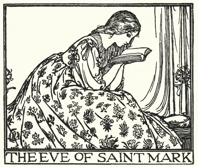 Illustration til digte af John Keats: The Eve of St Mark (litho) af Robert Anning Bell