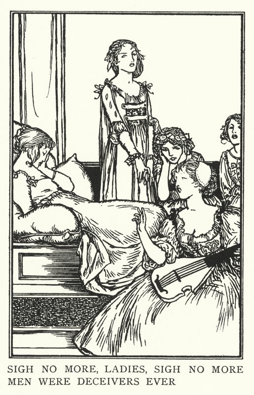 Skriv ikke mere, mine damer, suk ikke mere, mænd var nogensinde bedragere (litho) af Robert Anning Bell