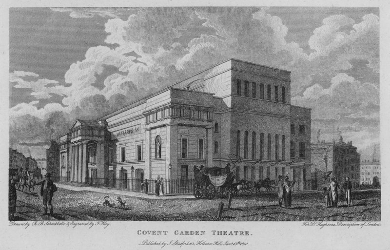 Covent Garden Theatre (gravering) af Robert Blemell (after) Schnebbelie