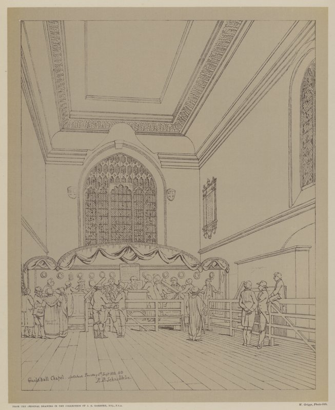 Guildhall Chapel, City of London af Robert Blemell (after) Schnebbelie