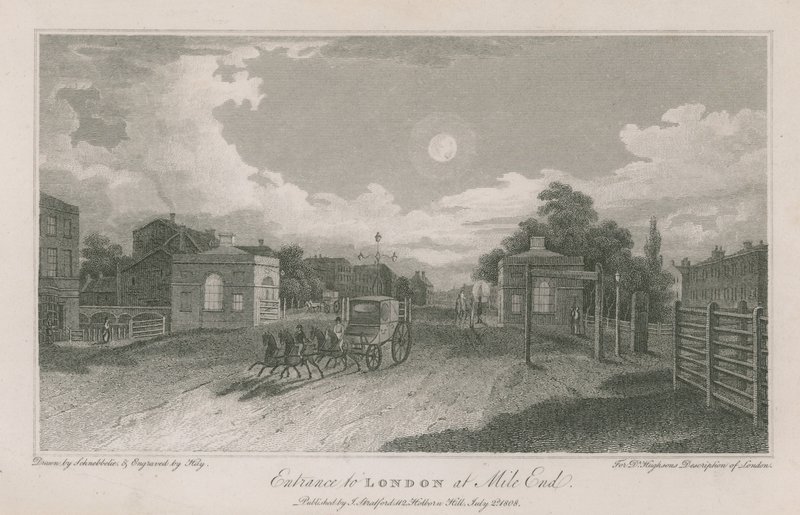 Indgang til London ved Mile End af Robert Blemell Schnebbelie