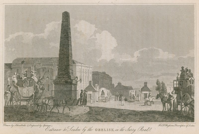 Indgangen til London ved obelisken i Surrey Road af Robert Blemell Schnebbelie