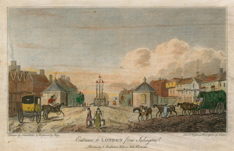 Indgang til London fra Islington af Robert Blemell Schnebbelie