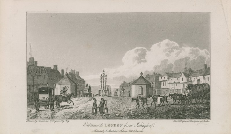 Indgang til London fra Islington af Robert Blemell Schnebbelie