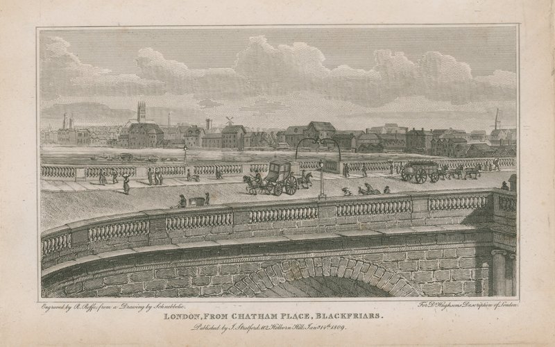 London, fra Chatham Place, Blackfriars af Robert Blemell Schnebbelie