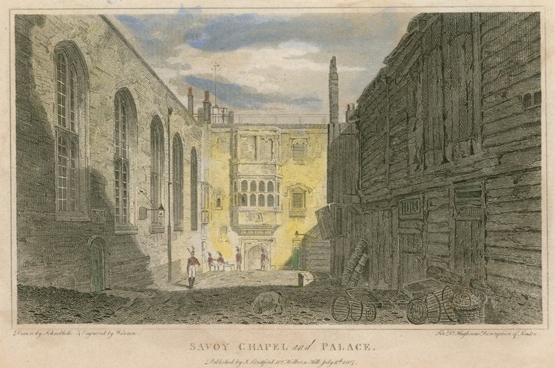 Savoy Chapel and Palace, London af Robert Blemell Schnebbelie