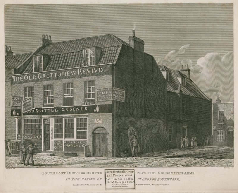 Sydøstlig visning af Grotto, nu Goldsmith