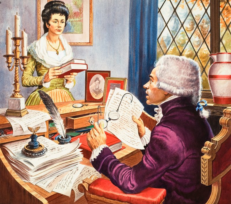 Robespierre og Eleanore Duplay (gouache på papir) af Robert Brook