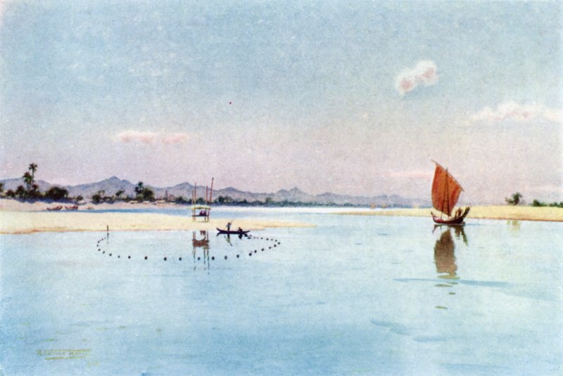 Garnfiskeri på Irrawaddy af Robert George Talbot Kelly
