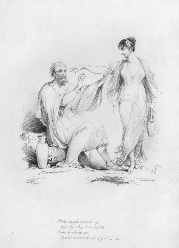 Anacreon, Ode 77 (gravering) af Robert Kerr (after) Porter
