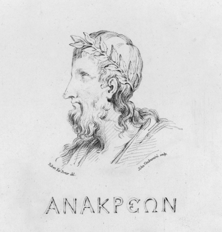 Portræt af Anacreon (gravering) af Robert Kerr (after) Porter