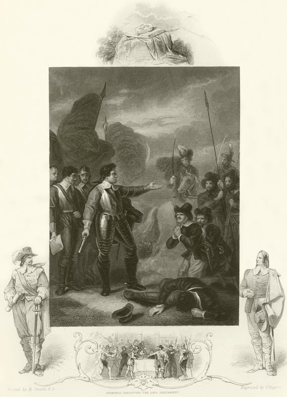 Cromwell undertrykker mytteriet i hæren af Robert Smirke