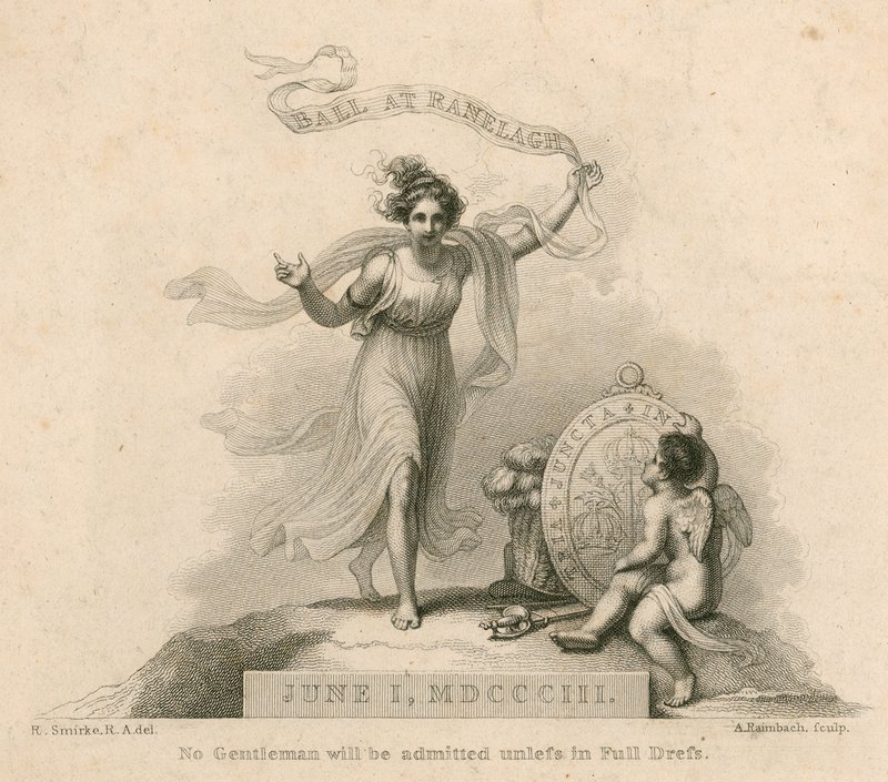 Invitation til et bal i Ranelagh Gardens, Millbank, London, 1. juni 1803 af Robert Smirke