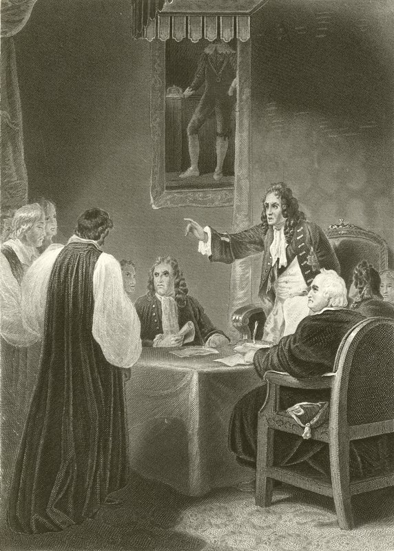 Biskopperne før Geheimsrådet 1688 af Robert Smirke