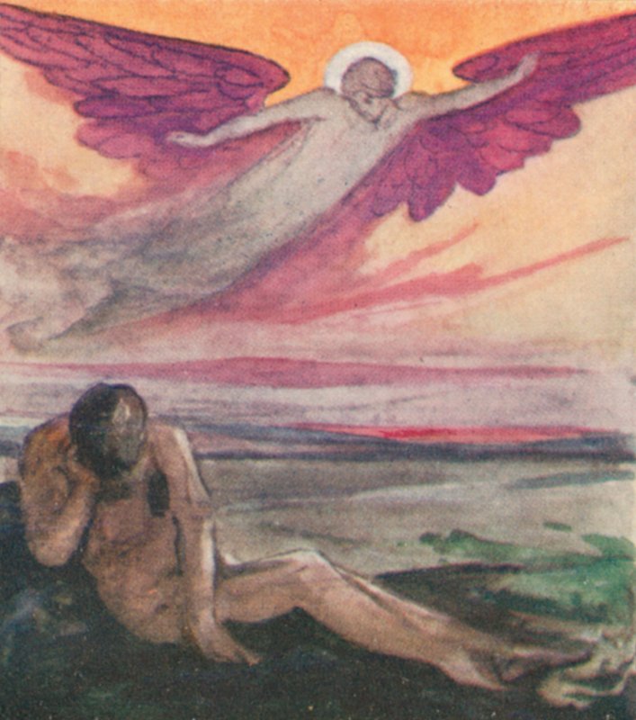 Illustration til The Dream Of Gerontius af kardinal Newman af Robert Traill Rose