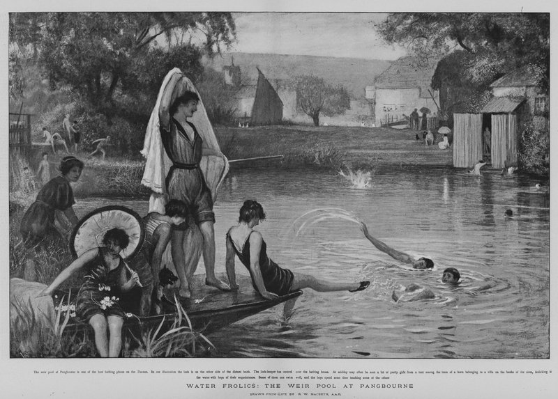 Water Frolics, Weir Pool i Pangbourne (billeder) af Robert Walker Macbeth
