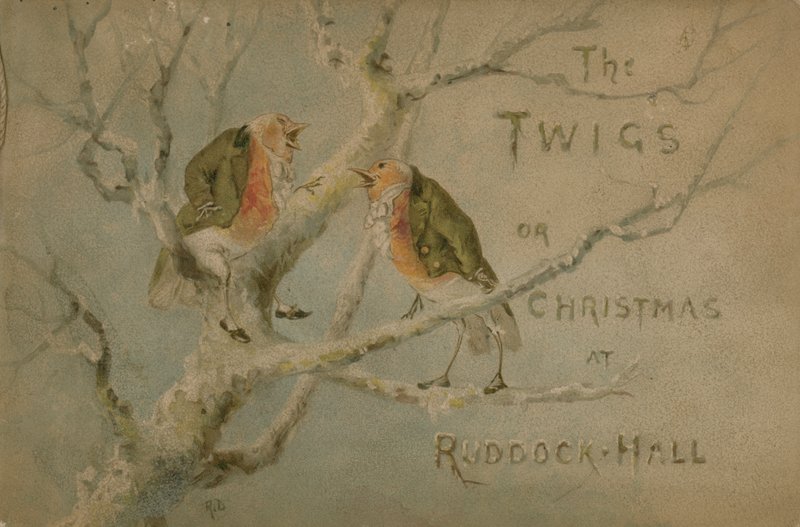 Illustration til The Twigs eller Jul på Ruddock Hall af Robert after Dudley