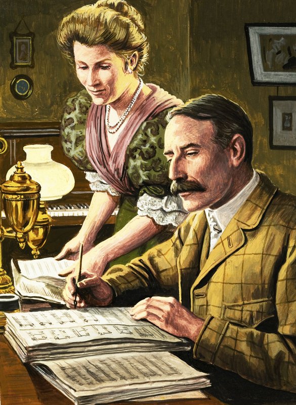 Edward Elgar og hans kone, Caroline Alice af Roger Payne