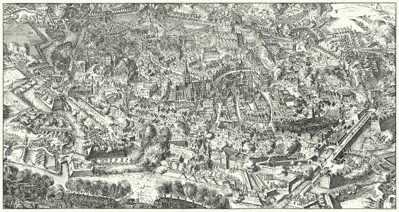 Slaget om nødhjælpshæren for at befri den belejrede by Wien for den osmanniske hær, 1683 af Romeyn de Hooghe