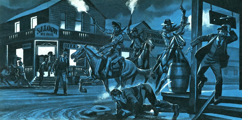 Dodge City om natten af Ron Embleton