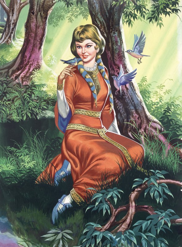 Maid Marian (gouache på papir) af Ron Embleton