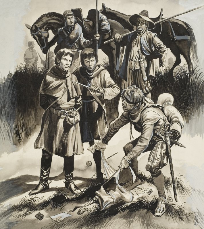 Papirpenge (gouache på papir) af Ron Embleton