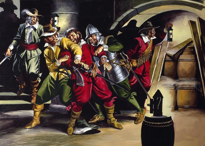 The Gunpowder Plot (gouache på papir) af Ron Embleton