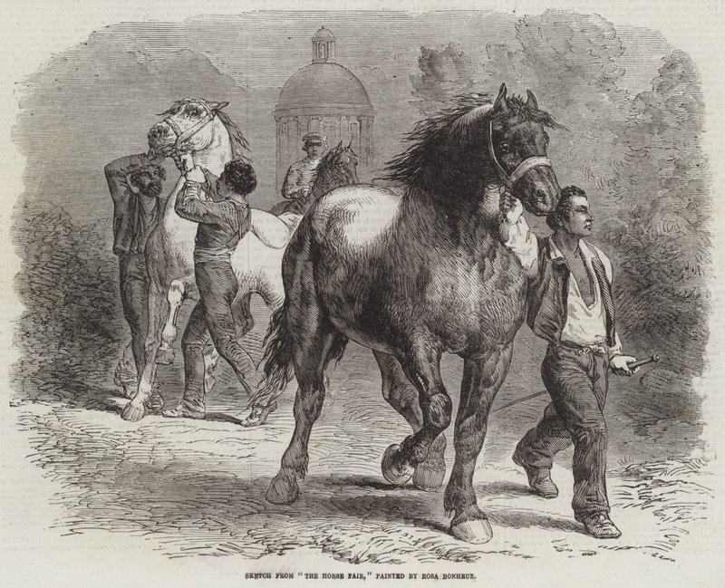 Skitse fra Hestemessen af Rosa Bonheur