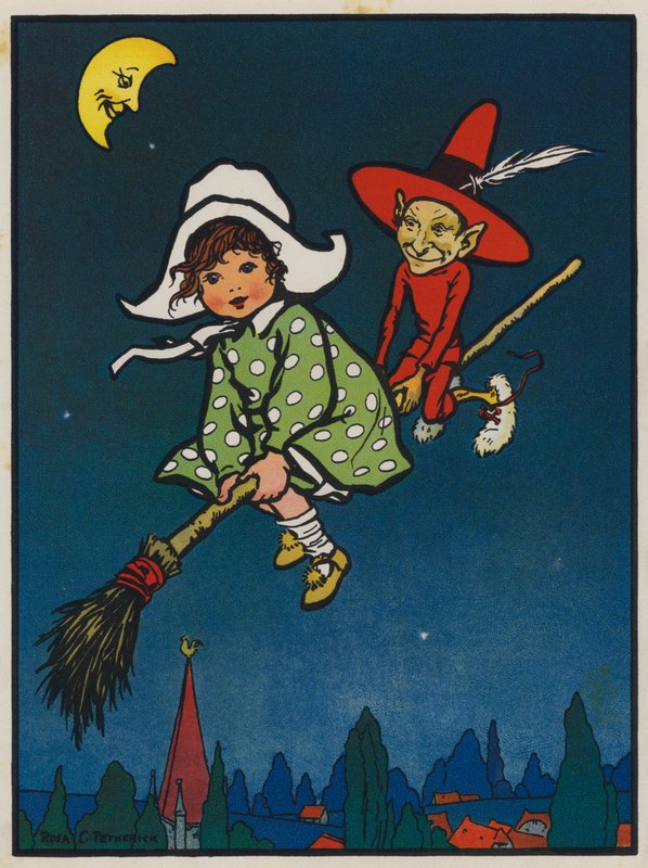 Marjorie og Red Elf (farve litho) af Rosa Clementina Petherick