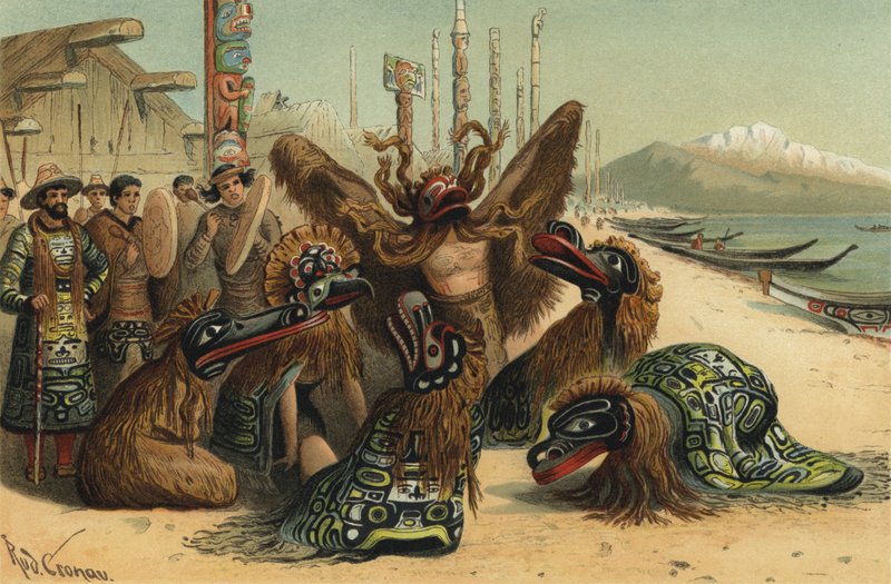 Maskedans af Nuxalk-folket i British Columbia af Rudolf Cronau