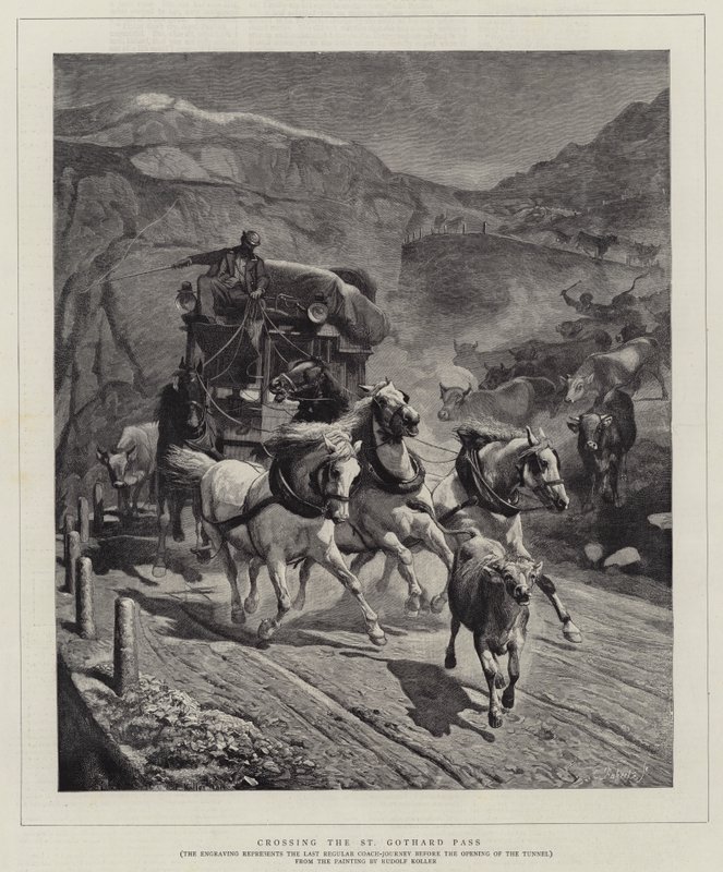 Krydser St Gotthard-passet af Rudolf Johann Koller