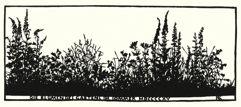 Side fra Husliv, silhuetter af Rudolf Koch (litho) af Rudolf Koch