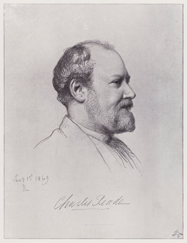Charles Reade (litho) af Rudolf Lehmann