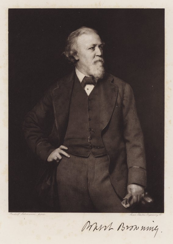 Robert Browning (litho) af Rudolf Lehmann