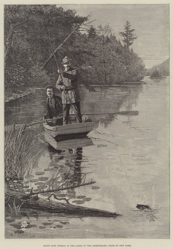 Black Bass Fishing i Lakes of the Adirondacks, staten New York af Rufus Fairchild Zogbaum