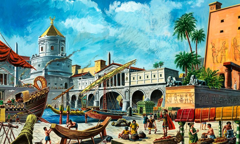 Alexandria (gouache på papir) af Ruggero Giovannini
