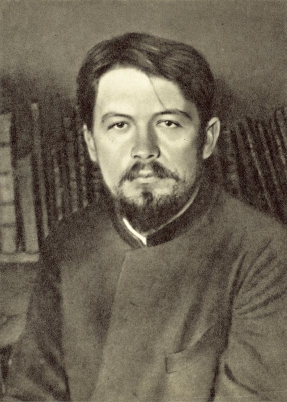 Anton Chekhov på hans ejendom Melikhovo, Rusland, sidst i marts 1892 af Russian Photographer